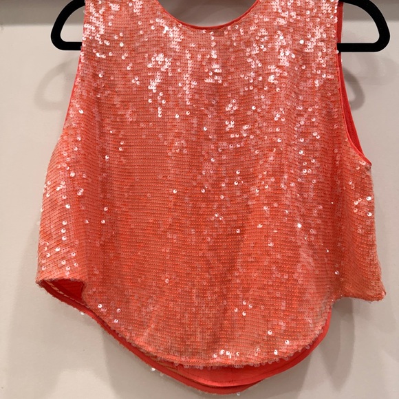 Lapointe Tops - Lapointe Sequin Sleeveless Coral Top